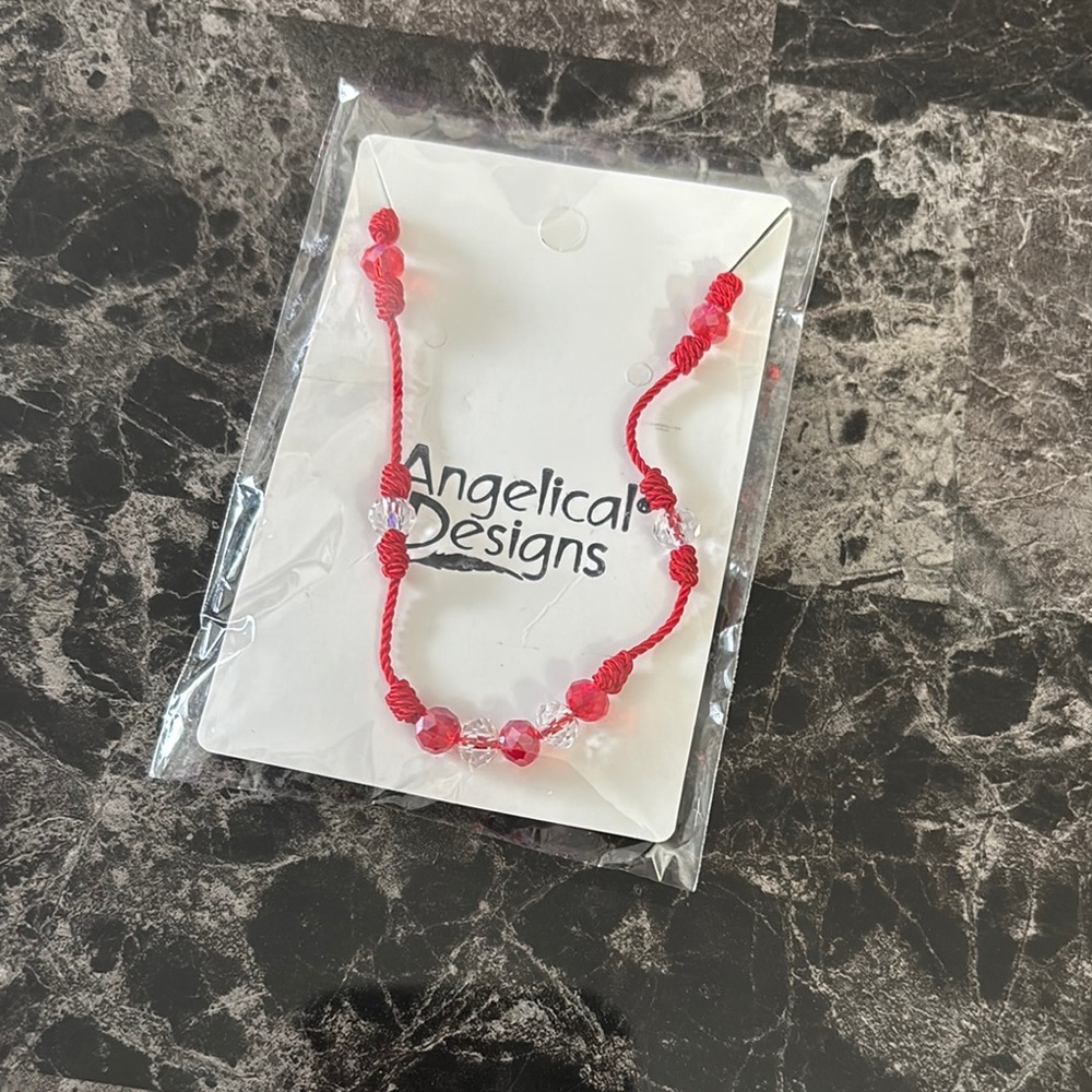 Angelic Designs Red Beaded ankle bracelet